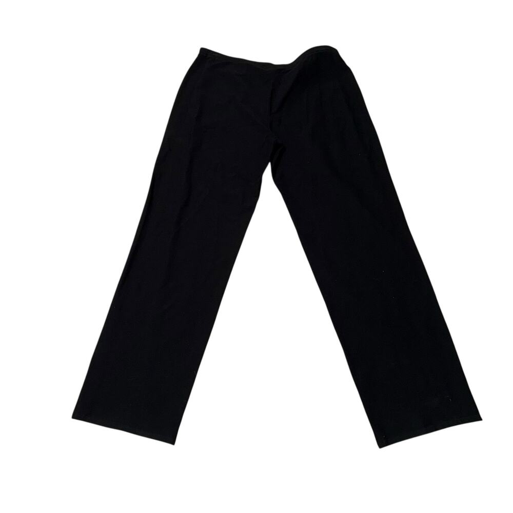 Eileen Fisher Pull On Viscose Blend Ponte Knit Pants in Black Size Large